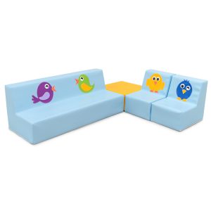 Conjunto de Sofás com Quadrado – Pássaros