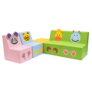 Conjunto de Sofás com Quadrado – Animais