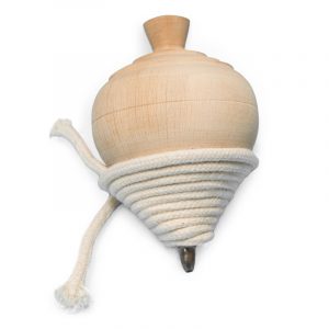 Spinning Top in Wood and String in Natural Cotton