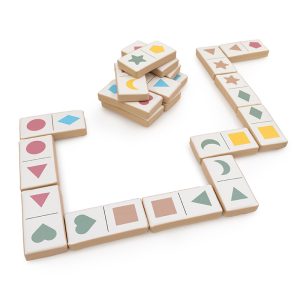 Dominó de 28 Peças com Cores e Formas